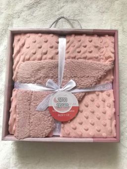 Couverture pour bébé motif cercle Rose crème