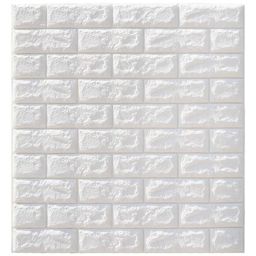 Plaque papier mural adhésif 3D - En pierre de brique blanche
