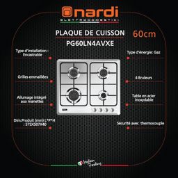 Nardi plaque de cuisson PG60LN4AVXE