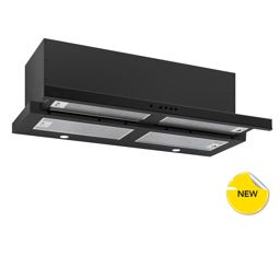 Proff hotte télescopique encastrable 90cm noir 7062b