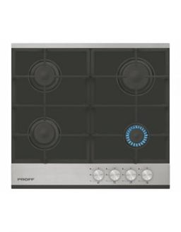 PROFF P615 Plaque de Cuisson Verre Noir Bordure Inox