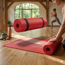 Tapis De Yoga 7Mm 173 X 61 Cm-Rouge