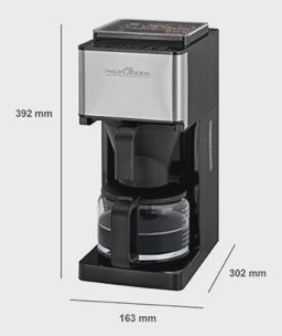 Proficook pc-ka1138 cafetière avec moulin a café intégré
