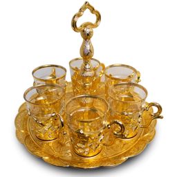 Ensemble de verres à thé avec plateau