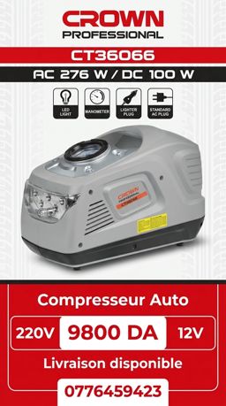 Comresseur auto crown 220v 12v