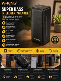Enceinte Portatif W-KING X8 Super Bass Bluetooth