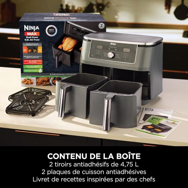 Air Fryer Ninja DualZone 9.5L  6-en-1 Gris friteuse DZ400EU