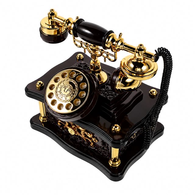Boîte à musique décoratif sous forme téléphone ancien modèle avec tiroir intégré YL2035-1