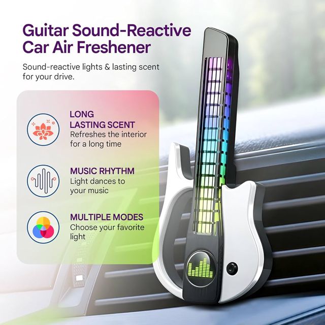 Diffuseur de parfum voiture en forme de guitare LED