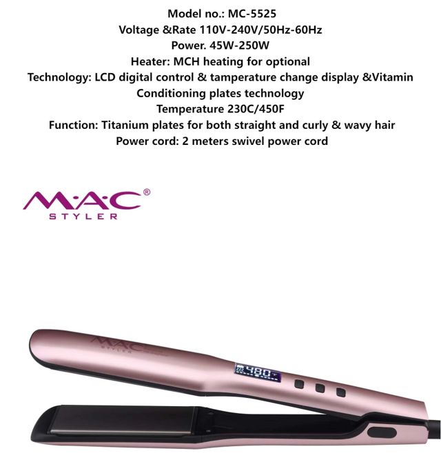 مملس الشعر بشاشة رقمية MAC Styler MC-5525