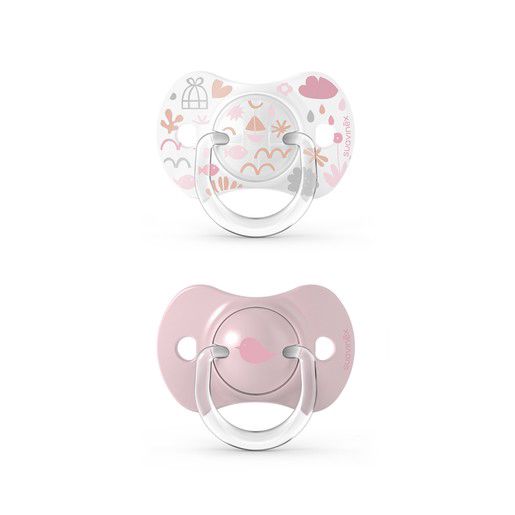 Suavinex Sucette en silicone 0-6 mois Rose Bleue