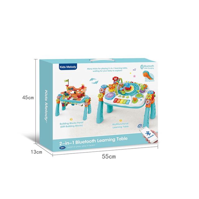 Kids Melody Table d'apprentissage 2-en-1 rechargeable