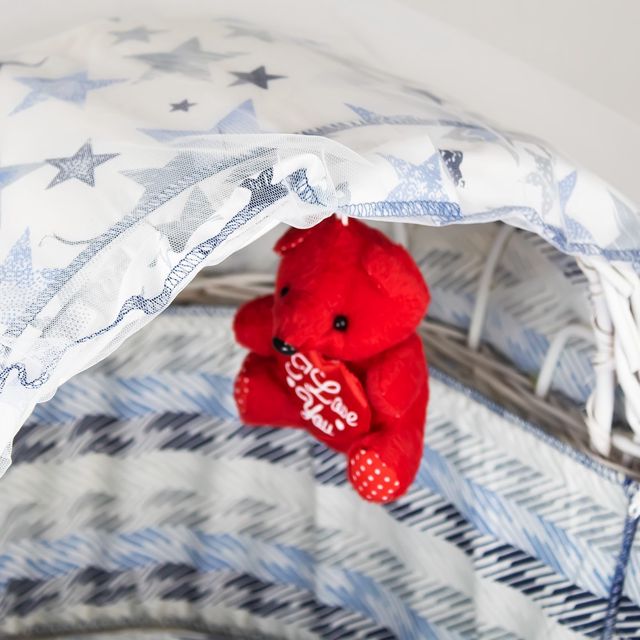 Couffin portable avec moustiquaire bébé-bleu