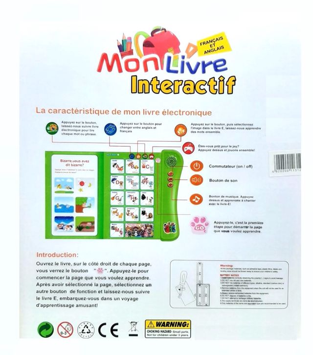 Mon livre interactif Français et Anglais