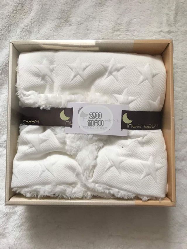 Couverture pour bébé motif étoile Blanc