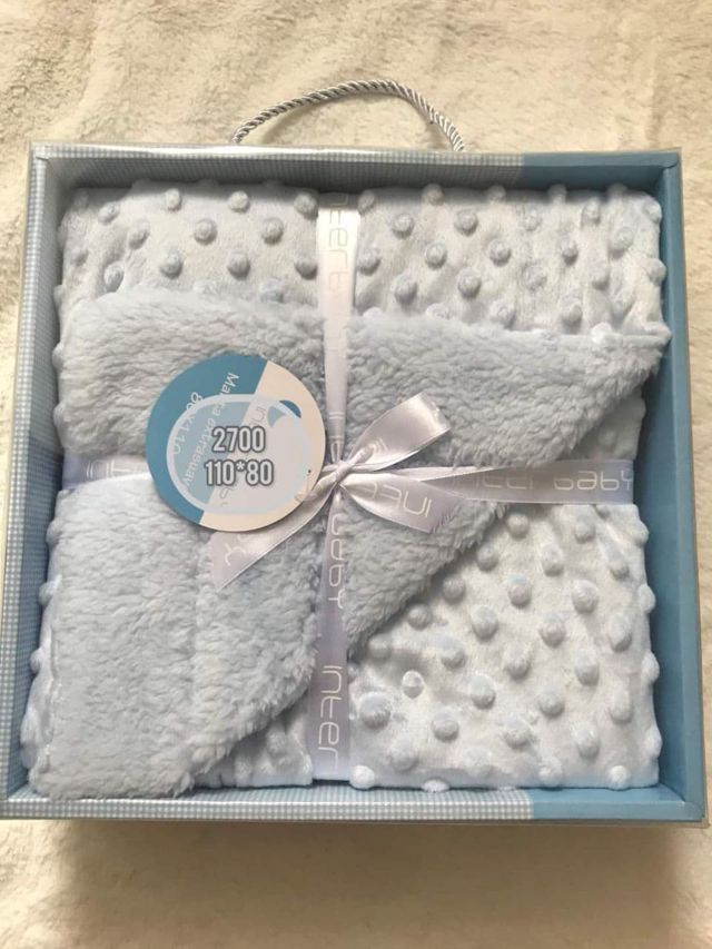 Couverture pour bébé motif cercle Bleue