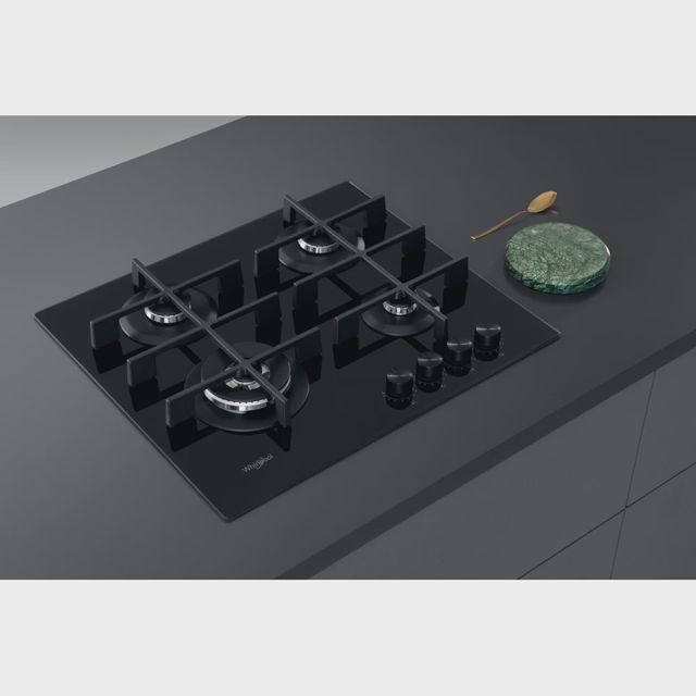 Gazinière Whirlpool: gaz 4 feux - GOWL 628/NB