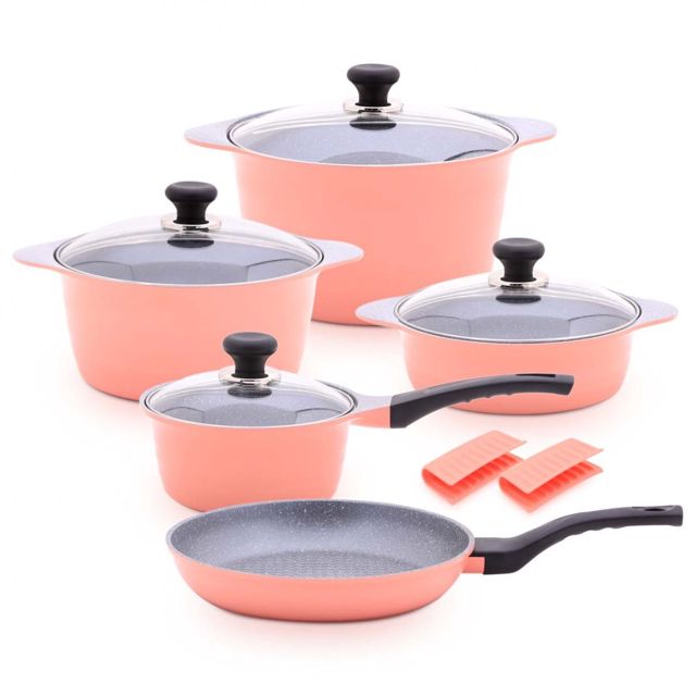 balzano Batterie de cuisine 10 pièces Dura - Rose