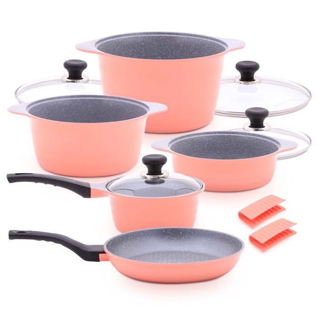 balzano Batterie de cuisine 10 pièces Dura - Rose