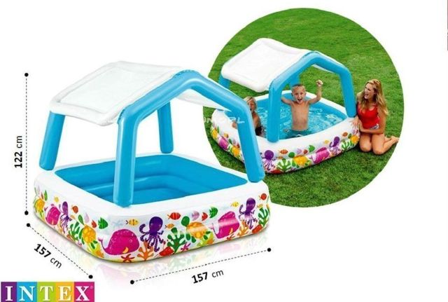 Intex 57470 Piscine d'eau pare-soleil Swin 157x157x122 cm