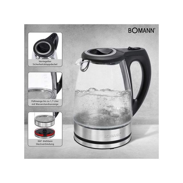 Bomann Wks 6032 Bouilloire Verre 1.7L 2200W