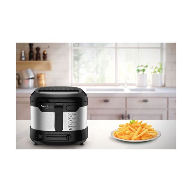 Moulinex friteuse à l'huile 1.8L 1kg Noir Gris Af215D10