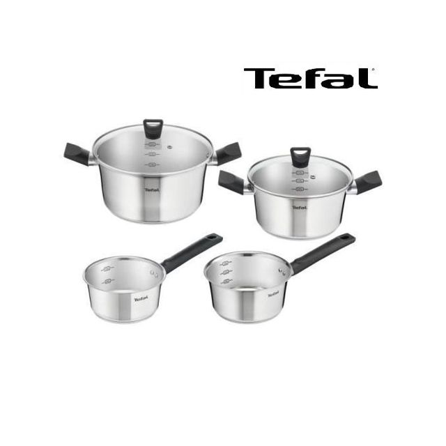 Tefal Série De 6 Pièces Faitouts Et Casseroles Argent