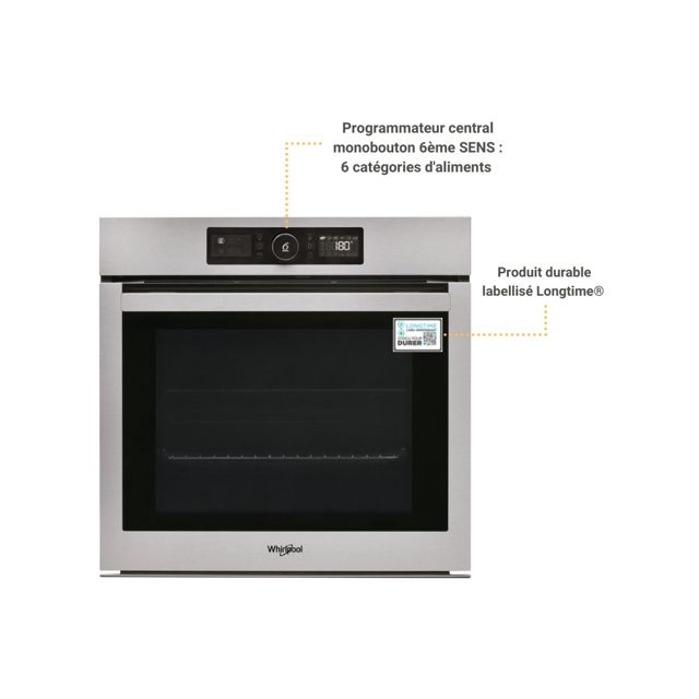 Four Whirlpool Inox 6eme Sense Pyrolys AKZ9626IX