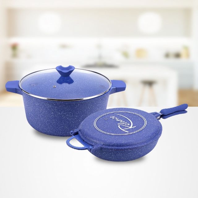Relance Batterie de cuisine Wave 8 pièces Granit bleu