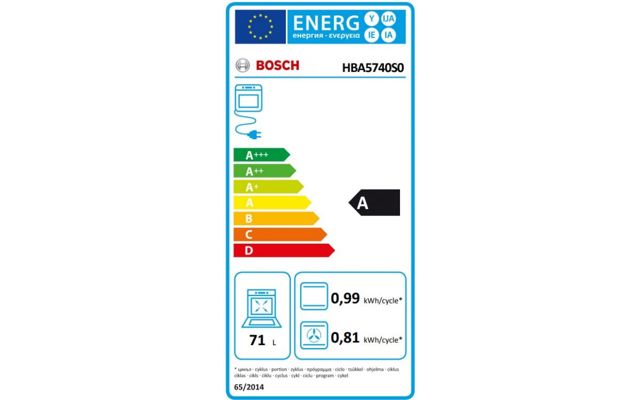 Bosch four encastrable air pulsé 3d 60cm HBA5740S0