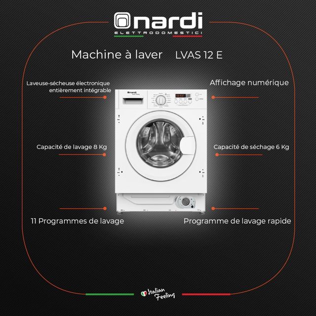 Nardi lave ligne encastrable 60cm LVAS12E