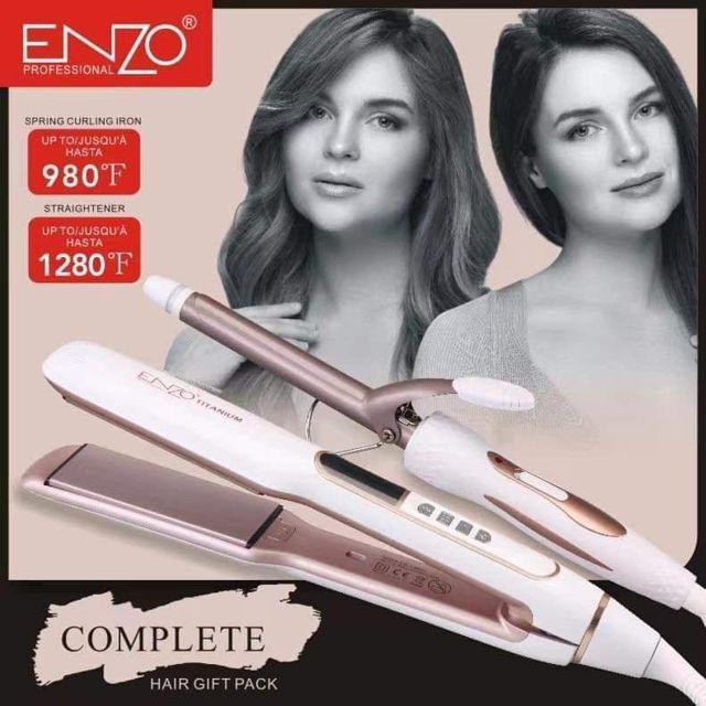 ENZO pack 2en1 lisseur et boucleur EN-3887W