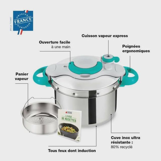 SEB clipso Autocuiseur Cocotte-minute 6L P4620716
