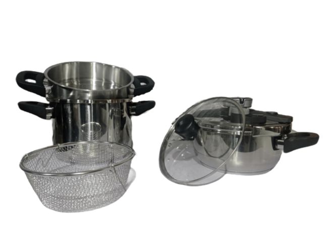 Elseb Cocotte 4 et 6 Litres 6 pièces 6 en 1 Inox 18/10