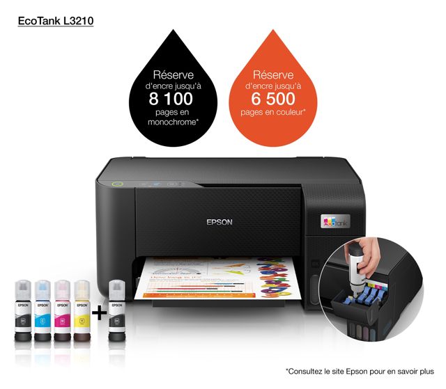 Epson imprimante EcoTank L3210 3en1 Couleur