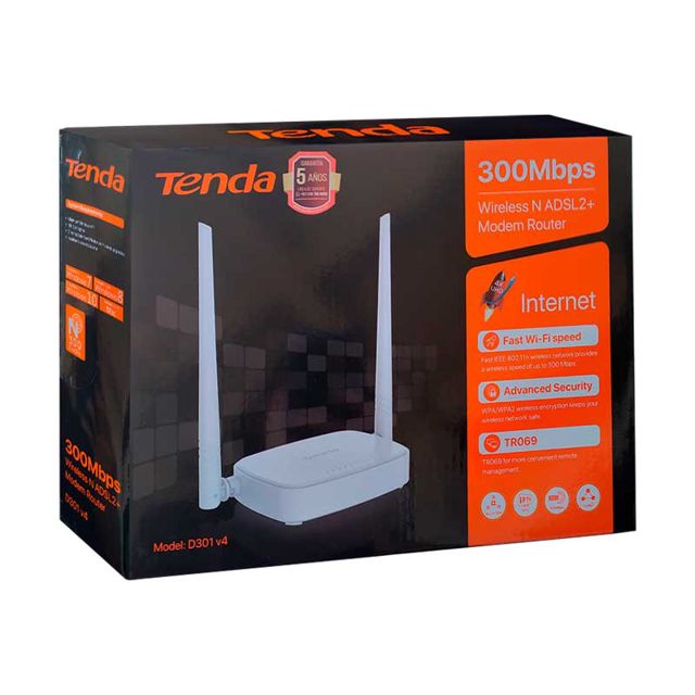 Tenda modem routeur Wifi Adsl - D301 V4