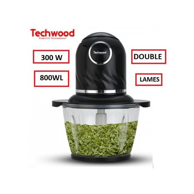 Techwood Mini Hachoir 300W 4 Lames Inox