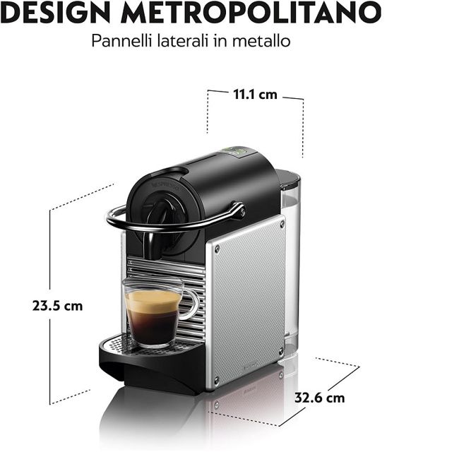 Delonghi espresso Pixie aluminium 19bar EN124S