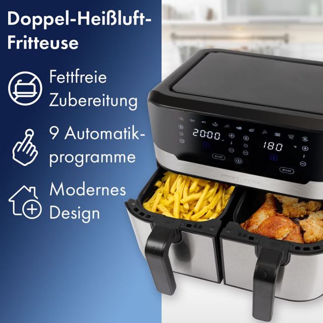 Proficook double friteuse à écran tactile PC-FR 1242 H