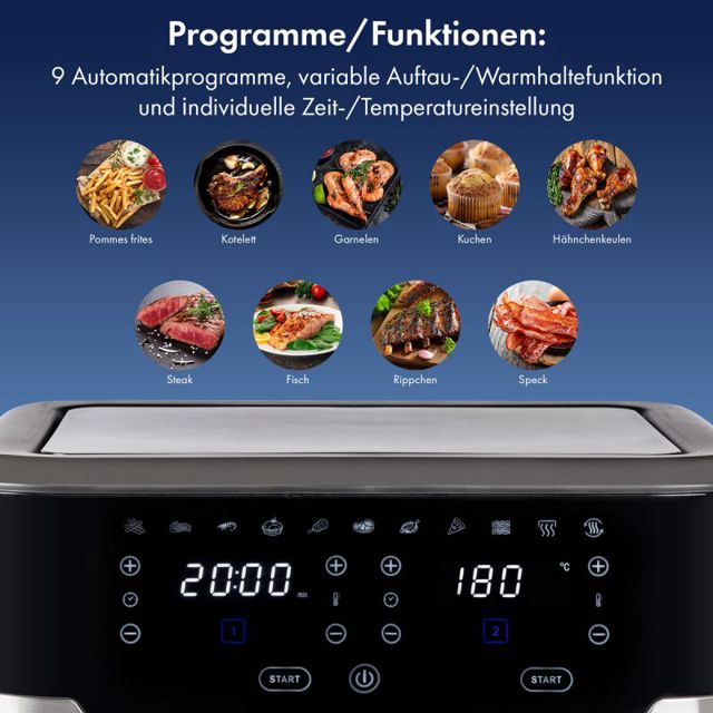 Proficook double friteuse à écran tactile PC-FR 1242 H