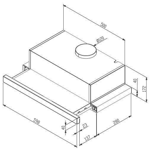 Proff hotte télescopique encastrable 60 cm 7062X