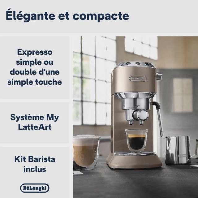 DeLonghi cafetiere dedica pompe metalic EC785.BG