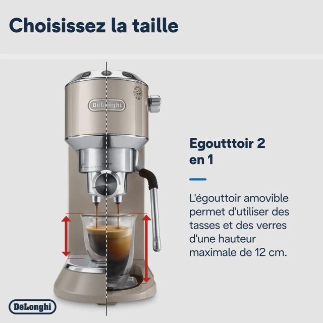DeLonghi cafetiere dedica pompe metalic EC785.BG