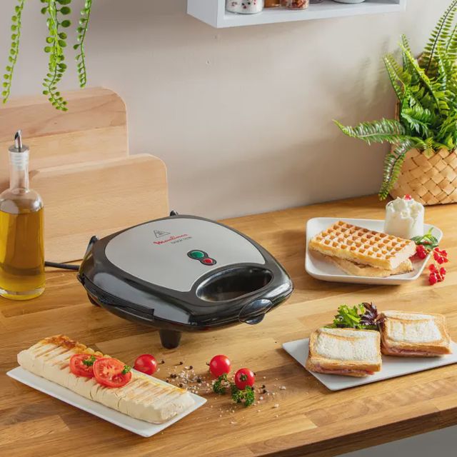Moulinex Gaufrier 3-en-1 SW611812 Croque & Grill