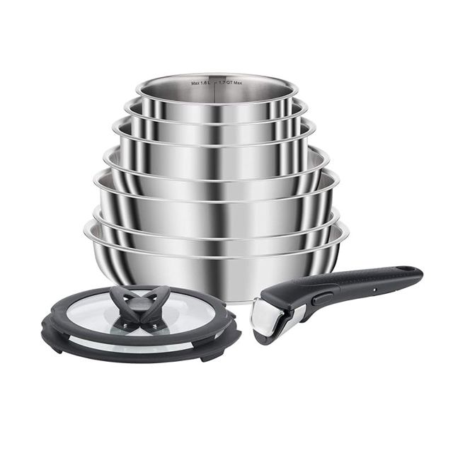 Seb Compact Inox Batterie de cuisine 10 pièces L953SA04