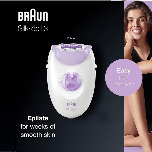 Braun epilateur silk-épil 3 SE3-170 blanc/violet