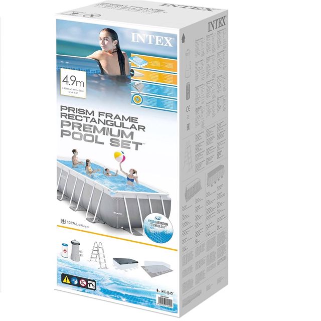 Intex piscine échelle et pompe 488x244x107cm 26792