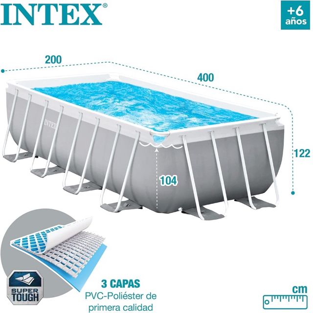 Intex piscine avec échell et pompe 4x2x1m 26790