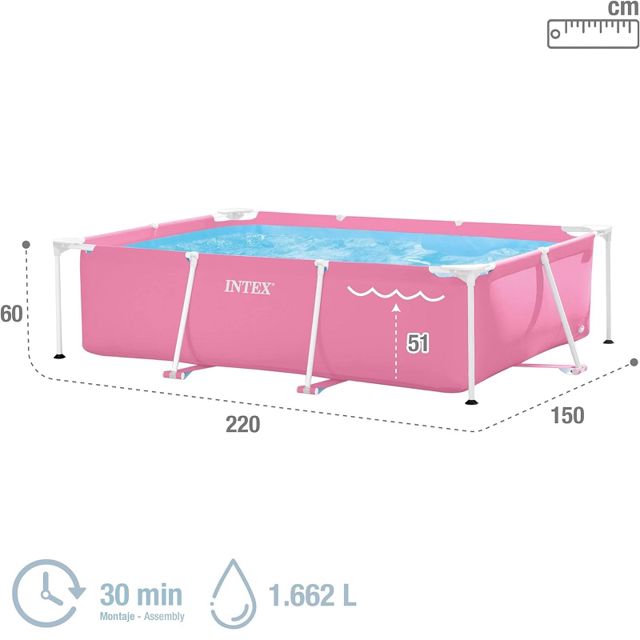 Intex piscine rose 220X150X60cm 28266np