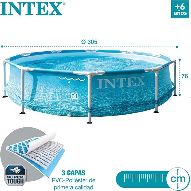 Intex piscine beachside metal 305x76cm 28206